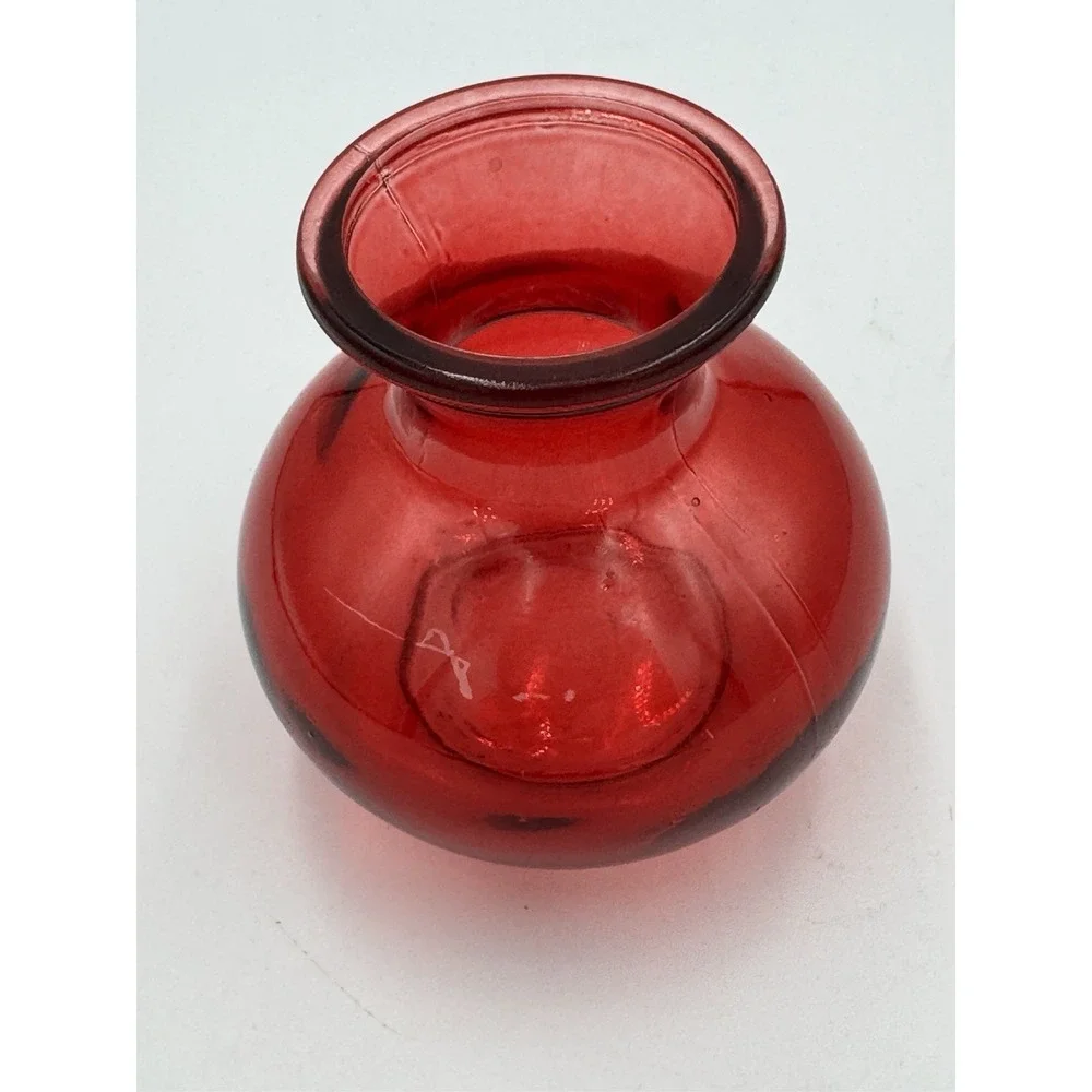 Vintage Red Painted Small Bud Vase